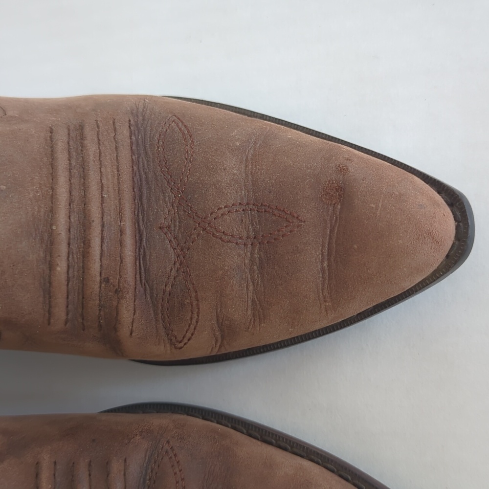 Vintage Maine Woods Dude Leather Tooling Cowgirl Western Ankle Shooties 9M Brown - Picture 8 of 16